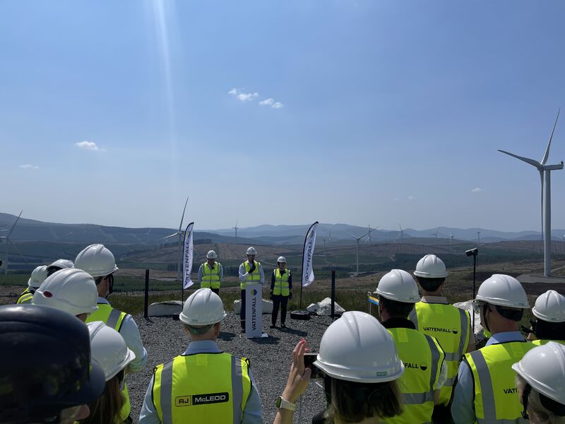 Visitors on site at the opening South Kyle wind farm