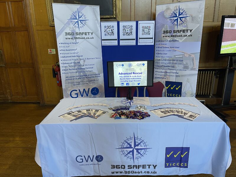 Table with literature for attendees